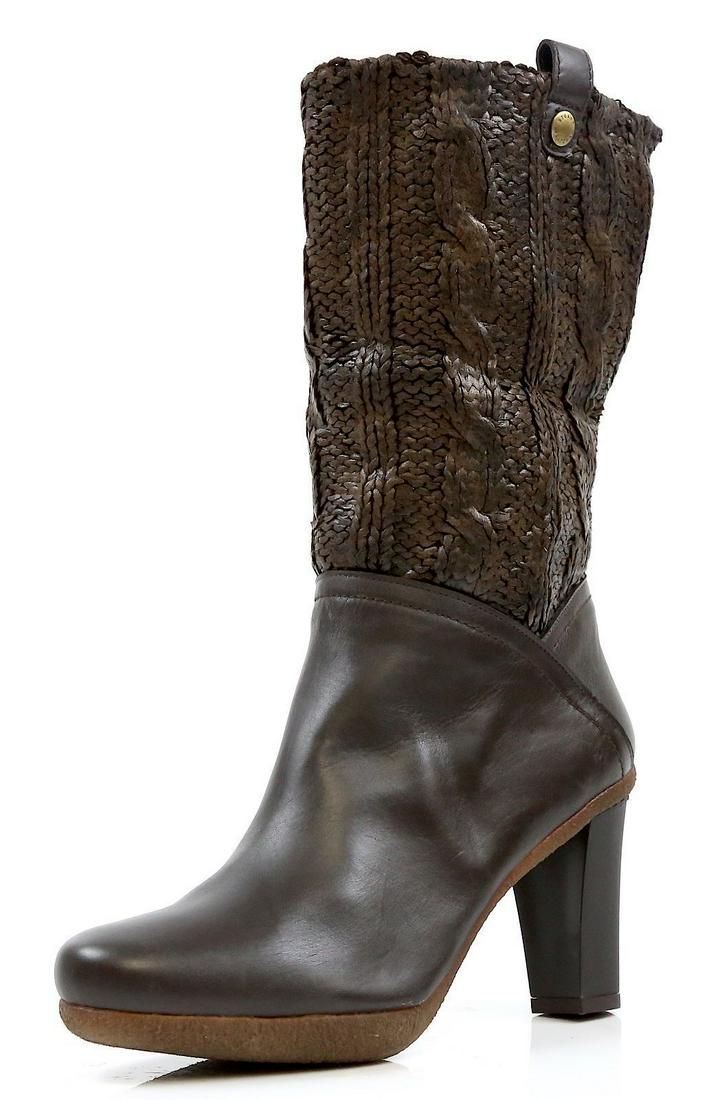 Stuart Weitzman Purley Brown Lacquered Knit Boots #KW17492 Size 7.5 M N5234: Stuart Weitzman Purley Brown Lacquered Knit Boots #KW17492 Size 7.5 M N5234 Character: Boots Style: Mid-Calf Boots Size: 7.5 Heel Style: Cuban Fabric Type: Knit Heel Height: Med (1 3/4 in. to 2 3/4 in