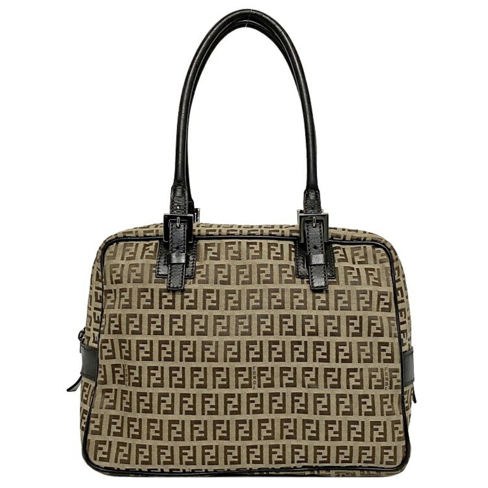 Fendi Tote Bag Beige Brown Zucchino Canvas Leather FENDI Boston FF Handbag Ladies: Fendi Tote Bag Beige Brown Zucchino Canvas Leather FENDI Boston FF Handbag Ladies Brand: Fendi Line: Zucchino Type: Boston bag Handbag Tote bag Material: Canvas Leather Canvas: Leather: Color: Beige b