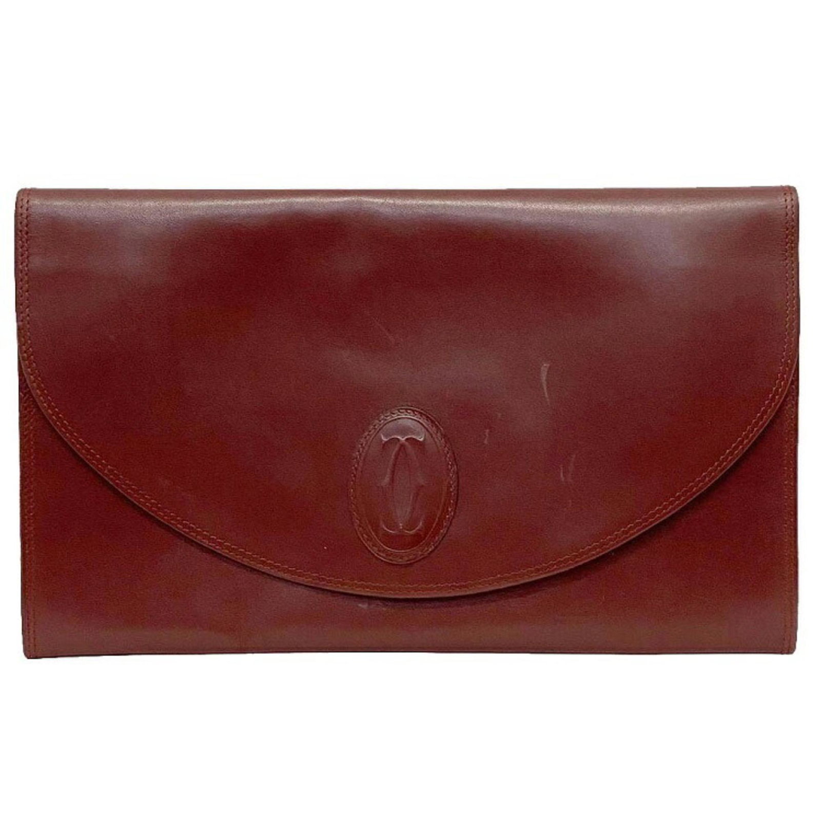 Cartier Clutch Bag Bordeaux Must Leather Men's Women's Unisex Calf Flap Second: Cartier Clutch Bag Bordeaux Must Leather Men's Women's Unisex Calf Flap Second Brand: Cartier Line: Must Model: Clutch tag Type: Clutch bag Material: Leather Leather: Color: Bordeaux Closure: Flap Out