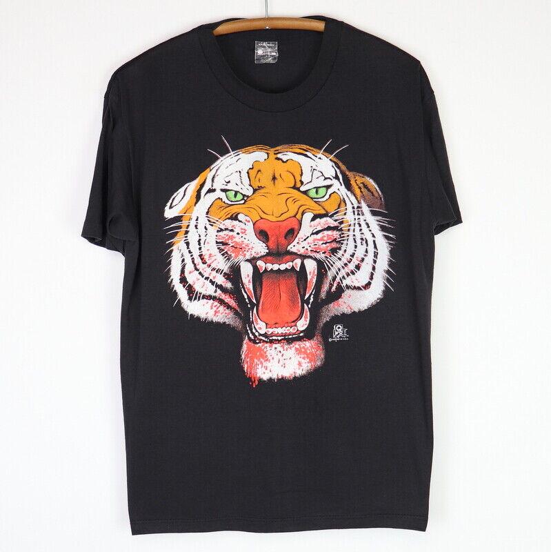 Vintage 1980s Tiger Big Cat Shirt: Vintage 1980s Tiger Big Cat Shirt Original/Reproduction: Original Style: Graphic Tee Original 1980s Tiger Big Cat Shirt. This is a true vintage shirt not a modern reproduction. Sizes vary so please us