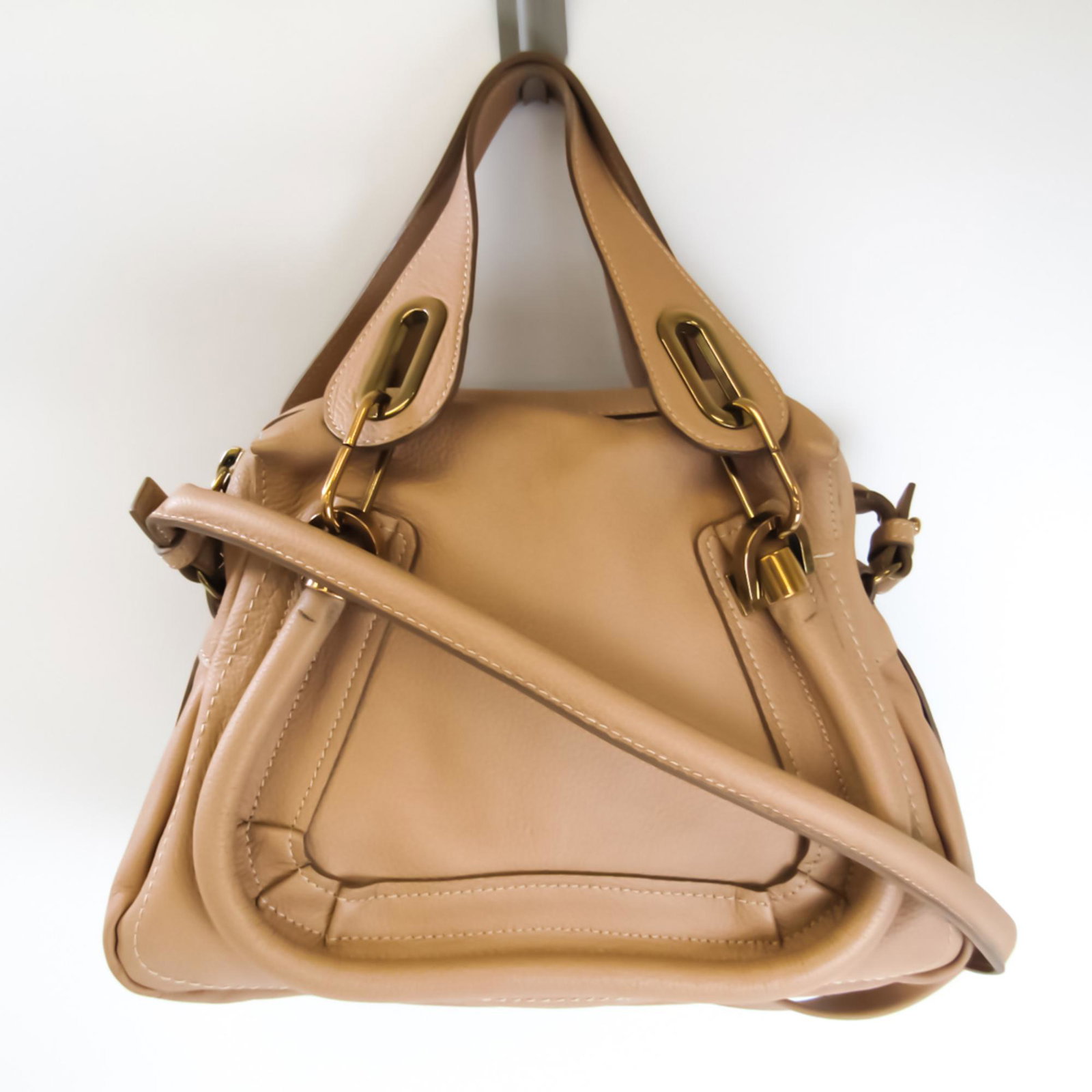 Chloe Paraty Women's Leather Handbag Shoulder Bag Beige: Chloe Paraty Women's Leather Handbag Shoulder Bag Beige Brand: Chloe Line: Paraty Country of Origin: Italy Type: Handbag Shoulder bag Material: Leather Leather: Color: Beige Gender: Women Size (HxWxD)