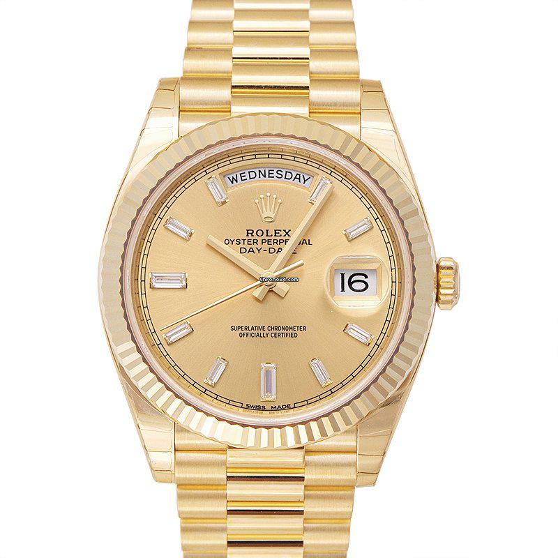 Rolex Day-Date 40: Rolex Day-Date 40 Brand: Rolex Model: Day-Date 40 Dealer product code: 2268A Movement: Automatic Case material: Yellow gold Bracelet material: Yellow gold Year of production: Unknown Condition: New (U