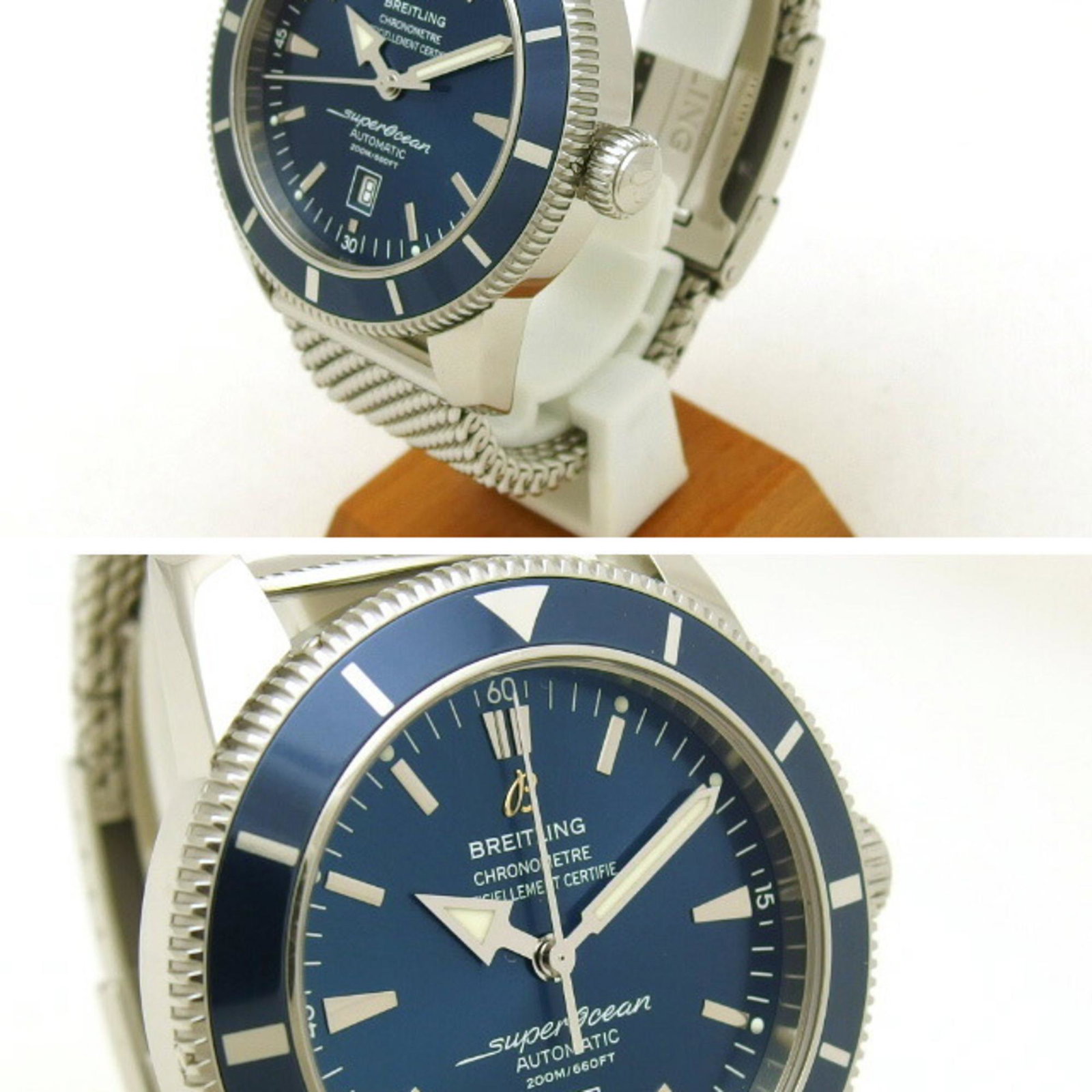 Breitling Superocean Heritage 46 Blue Dial Wrist Watch: Breitling Superocean Heritage 46 Blue Dial Wrist Watch Brand: Breitling Line: Superocean Model: A17320 Type: Wristwatch Gender: Men Material (Case): Stainless steel Material (Band): Stainless steel Co