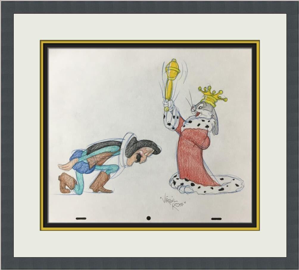 Virgil Ross Original Signed Model Sheet Drawing Bugs Shakespeare Custom Framed: Virgil Ross Original Signed Model Sheet Drawing Bugs Shakespeare Custom Framed Character: Bugs Bunny William Shakespeare Animation Studio: Warner Bros Item Height: 10 in Item Width: 12 in Theme: Anima