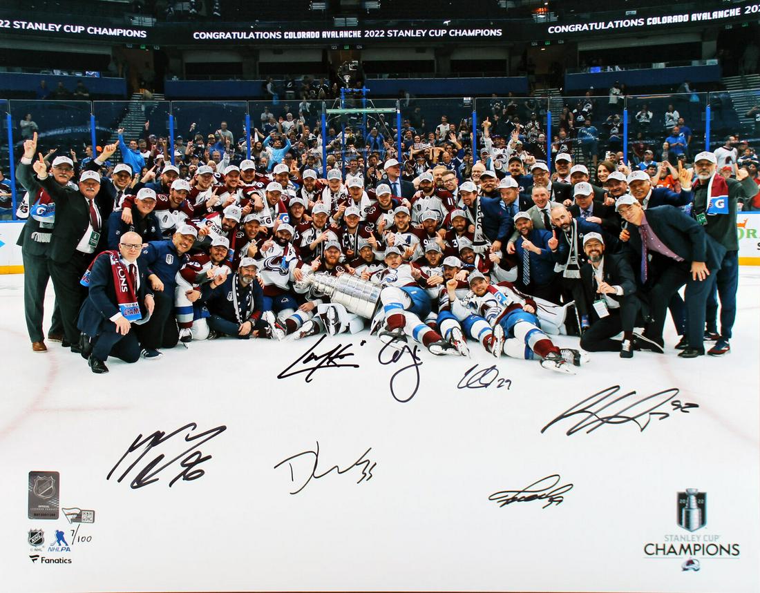 Avalanche (6) MacKinnon Landeskog +4 Signed 16x20 Photo LE #7/100 Fanatics: Avalanche (6) MacKinnon Landeskog +4 Signed 16x20 Photo LE #7/100 Fanatics Sport: Hockey-NHL Product: Photo Original/Reprint: Original Player: Nathan MacKinnon Cale Makar Mikko Rantanen Gabriel Landes