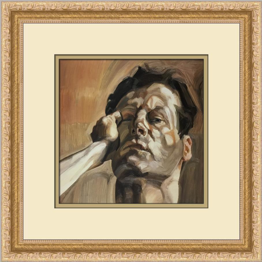 Lucian Freud Man's Head (Self-Portrait) Custom Framed Print: Lucian Freud Man's Head (Self-Portrait) Custom Framed Print Size: Medium Region Of Origin: United States Artist: Lucian Freud Production Technique: Offset Lithograph Framing: Matted & Framed Style: Fi