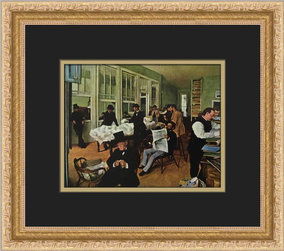 Edgar Degas The Cotton Exchange New Orleans Custom Framed Print Dec