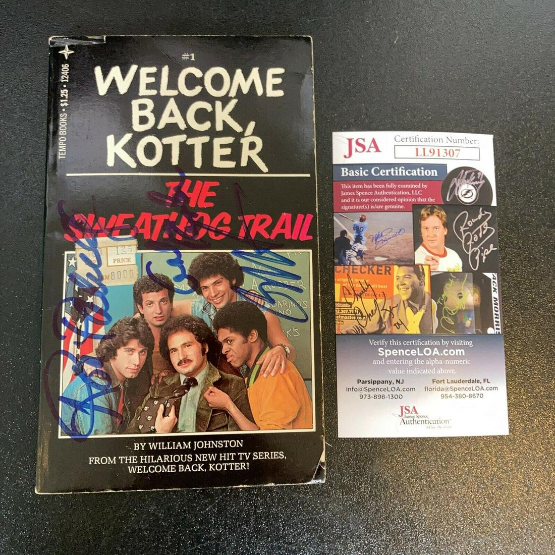 Welcome Back Kotter Cast Signed Vintage 1970's Book With JSA COA: Welcome Back Kotter Cast Signed Vintage 1970's Book With JSA COA Original/Reproduction: Original Product: Ball Sport: Baseball-MLB Original/Reprint: Original Autograph Authentication: James Spence (JS