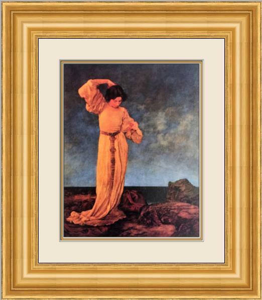 Maxfield Parrish - Griselda Custom Framed Print: Maxfield Parrish - Griselda Custom Framed Print Features: Framed Matted Region Of Origin: united states Item Width: 20 in Title: Griselda Production Technique: Lithography Item Length: 20 in Item Heig