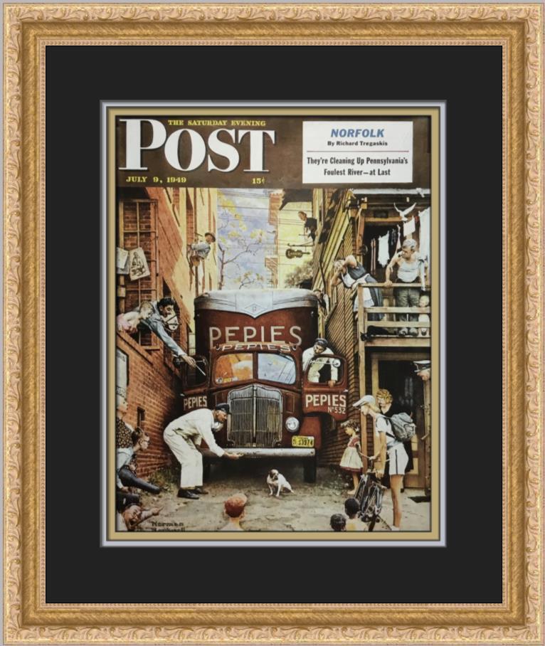 Norman Rockwell The Saturday Evening Post Traffic Conditions Custom Framed: Norman Rockwell The Saturday Evening Post Traffic Conditions Custom Framed Size: Medium Region Of Origin: United States Artist: Norman Rockwell Production Technique: Offset Lithograph Framing: Matted 