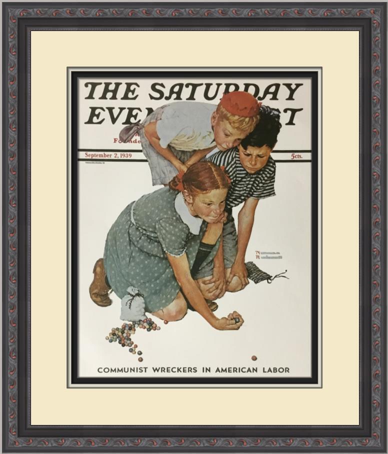 Norman Rockwell The Saturday Evening Post The Marbles Champ Custom Framed: Norman Rockwell The Saturday Evening Post The Marbles Champ Custom Framed Size: Medium Region Of Origin: United States Artist: Norman Rockwell Production Technique: Offset Lithograph Framing: Matted &