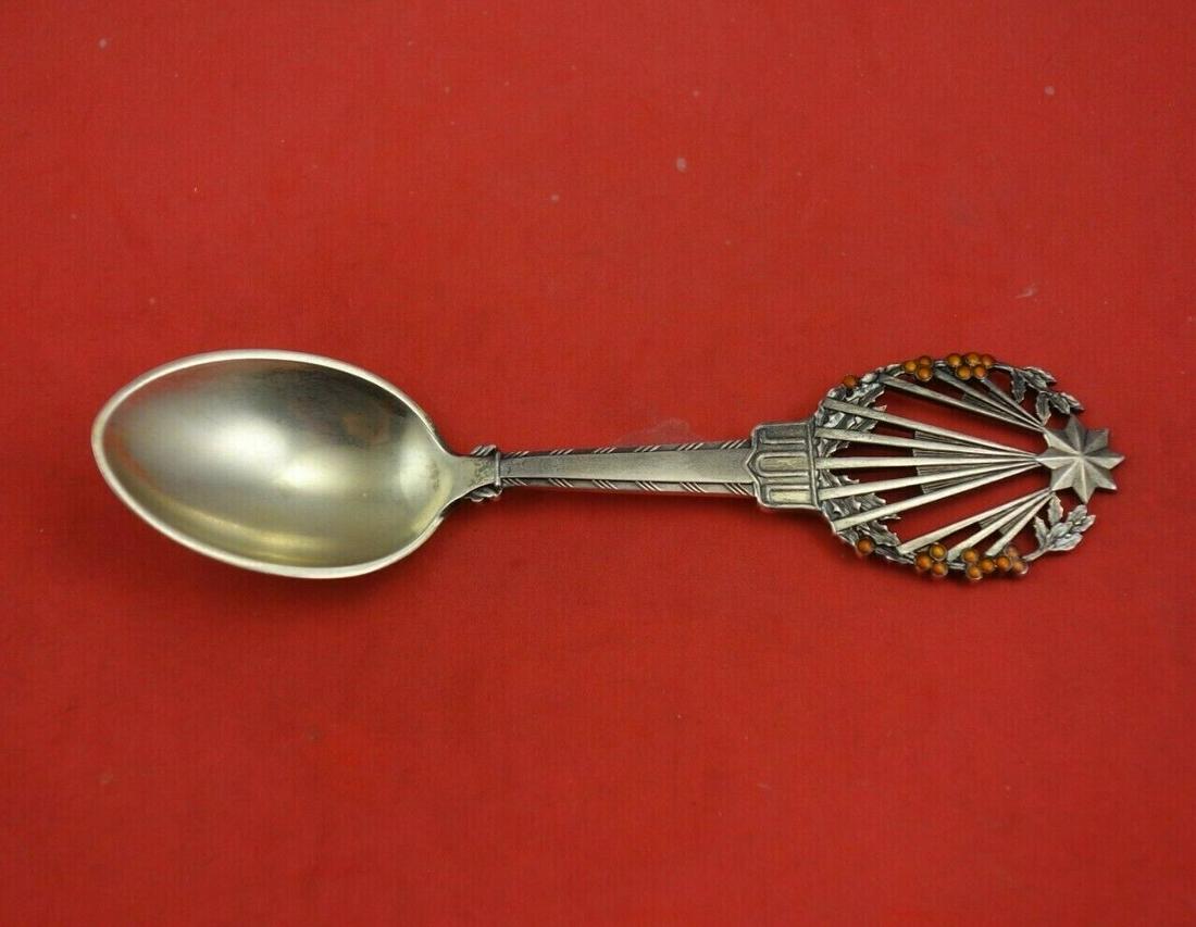 Christmas Spoon by A. Michelsen Danish Sterling Silver Teaspoon 1922 Vermeil: Christmas Spoon by A. Michelsen Danish Sterling Silver Teaspoon 1922 Vermeil Christmas spoon by a. Michelsensterling silver teaspoon 1922 "holly" 6 1/2" in the pattern christmas spoon by a. Michelsen.