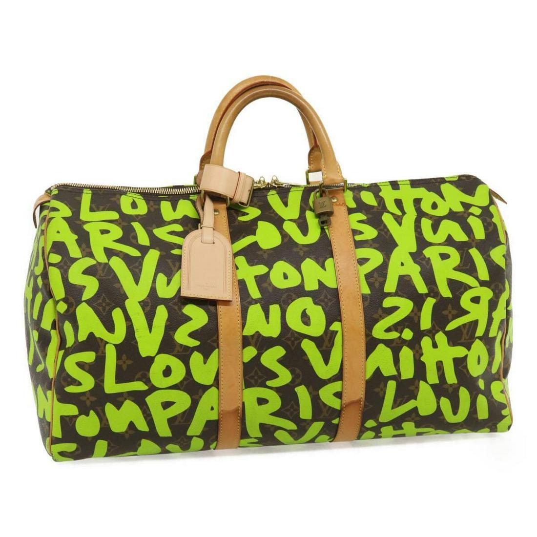 LOUIS VUITTON Monogram graffiti Keepall 50 Boston Bag Vert M93700: LOUIS VUITTON Monogram graffiti Keepall 50 Boston Bag Vert M93700 Brand: LOUIS VUITTON Style: Boston Bag Material: Monogram Canvas Exterior Color: Monogram / Vert Bag Height: 9.8inch(Approx) / 25cm(Ap