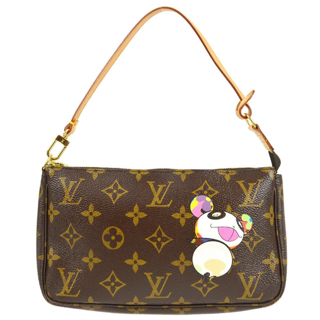 LOUIS VUITTON POCHETTE ACCESSOIRES BAG MONOGRAM PANDA M51981 VI0074: LOUIS VUITTON POCHETTE ACCESSOIRES BAG MONOGRAM PANDA M51981 VI0074 Size: Medium Accents: Logo Model: POCHETTE ACCESSOIRES Style: Hand Bag Handle Style: Top Handle Bag Height: 5.1 Exterior Color: Brow