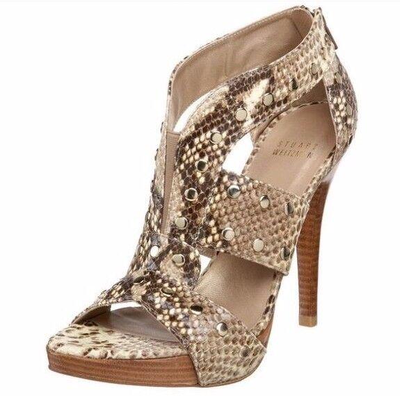 Stuart Weitzman Airforce Brown Snake Print Sandal Heels N4634 Size 6.5 B: Stuart Weitzman Airforce Brown Snake Print Sandal Heels N4634 Size 6.5 B Brand: Stuart Weitzman Pattern: Animal Print Toe Shape: Peep Toe Type: Heel Us Shoe Size: 6.5 Heel Style: Slim Color: Multi-Col