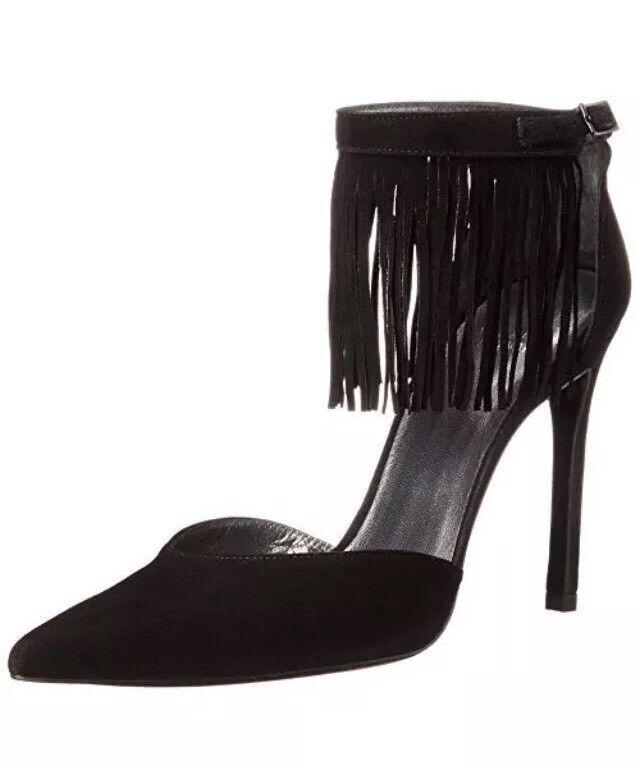 Stuart Weitzman Fringelica Fringe Suede Ankle Strap Pump Black Women 10 M N3480*: Stuart Weitzman Fringelica Fringe Suede Ankle Strap Pump Black Women 10 M N3480* Brand: Stuart Weitzman Type: Heel Us Shoe Size: 10 Color: Black Style: Pumps Classics Features: Ankle Strap Shoe Width:
