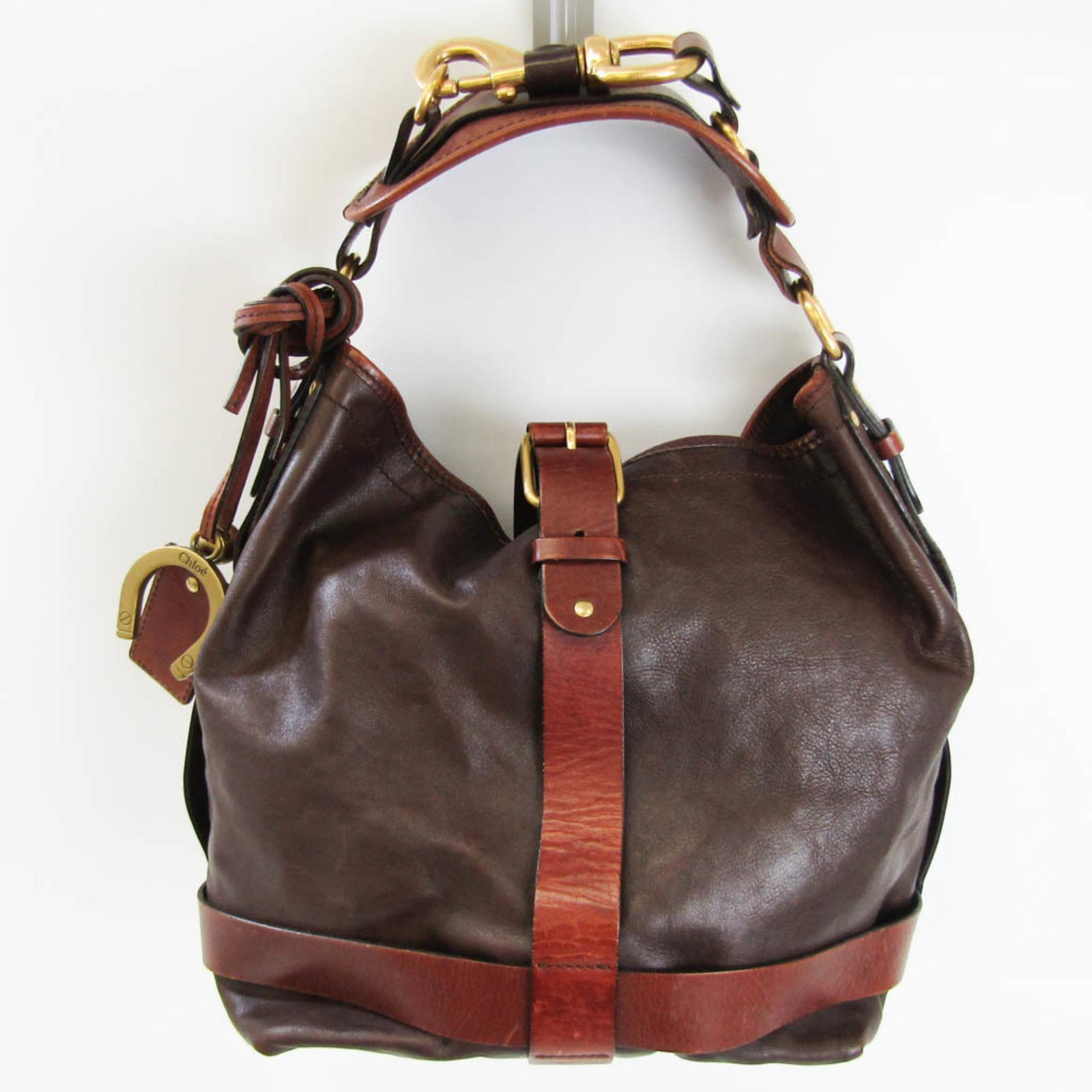 Chloe Horse Motif / Horseshoe Women's Leather Handbag Shoulder Bag Brown: Chloe Horse Motif / Horseshoe Women's Leather Handbag Shoulder Bag Brown Brand: Chloe Model: Horse motif / horseshoe Country of Origin: Italy Type: Handbag Shoulder bag Material: Leather Leather: Colo