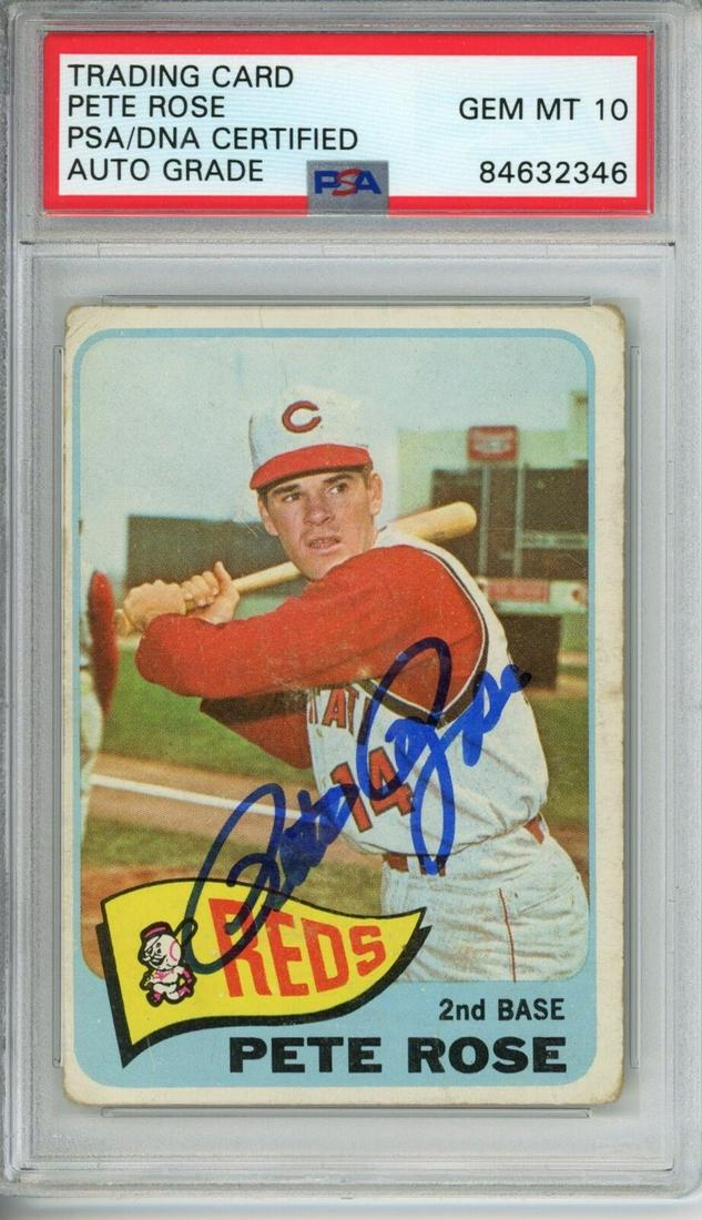 1965 Topps Pete Rose #207 Card Signed Cincinnati Reds PSA/DNA GEM MINT 10: 1965 Topps Pete Rose #207 Card Signed Cincinnati Reds PSA/DNA GEM MINT 10 Sport: Baseball-MLB Product: Photo Original/Reprint: Original Autograph Authentication: PSA/DNA Team: Cincinnati Reds League: