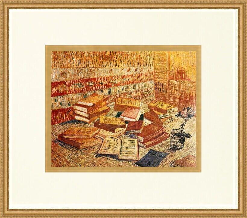 Vincent van Gogh - Still Life with Books Museum Print Newly Custom Framed: Vincent van Gogh - Still Life with Books Museum Print Newly Custom Framed Features: Framed Matted Region Of Origin: united states Item Width: 16 in Title: Still Life With Books Production Technique: L