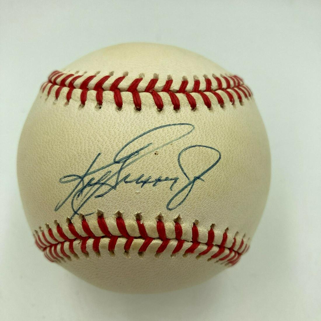 Nice Ken Griffey Jr. Signed 1990's Official American League Baseball JSA COA: Nice Ken Griffey Jr. Signed 1990's Official American League Baseball JSA COA Product: Ball Sport: Baseball-MLB Autograph Authentication: James Spence Authentication (JSA) Original/Reprint: Original Pr