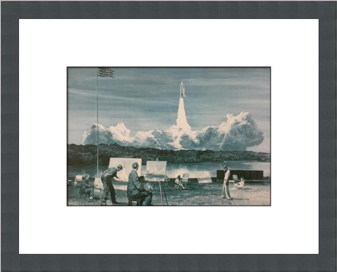 Mark Tansey Action Painting II Custom Framed Print: Mark Tansey Action Painting II Custom Framed Print Size: Medium (up to 36in.) Region Of Origin: United States Artist: Mark Tansey Production Technique: Lithography Framing: Matted & Framed Style: Real