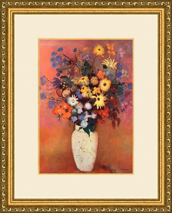 Odilon Redon - Vase With Flower Print NEWLY MUSEUM STYLE CUSTOM FRAMED: Odilon Redon - Vase With Flower Print NEWLY MUSEUM STYLE CUSTOM FRAMED Features: Framed Matted Region Of Origin: united states Item Width: 14 in Title: Vase with Flowers Production Technique: Lithogra