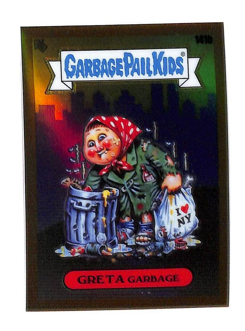 Greta Garbage 2021 Topps Chrome Garbage Pail Kids 141b Gold Holo /50 SSP 85774: Greta Garbage 2021 Topps Chrome Garbage Pail Kids 141b Gold Holo /50 SSP 85774 Industry: Toys Original/Reproduction: Original Country/Region of Manufacture: United States Type: Garbage Pail Kids Sport