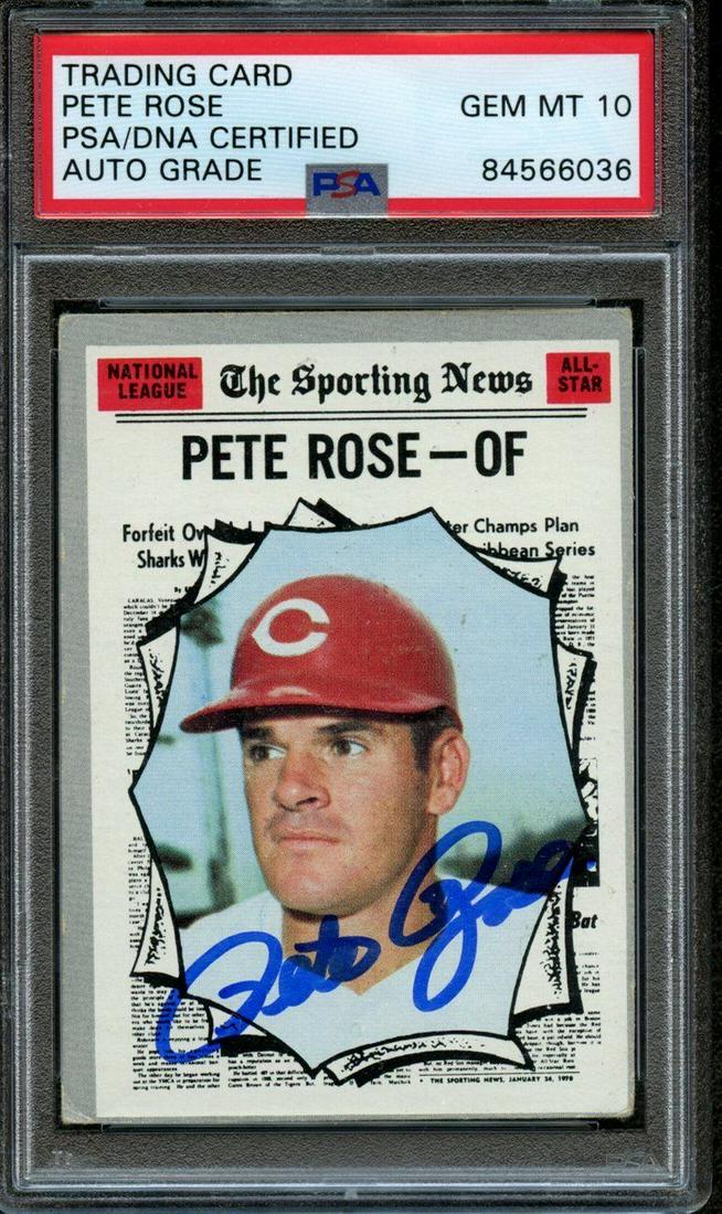 1970 Topps Pete Rose #458 Card Signed/Auto PSA/DNA GEM MINT 10 167781: 1970 Topps Pete Rose #458 Card Signed/Auto PSA/DNA GEM MINT 10 167781 Sport: Baseball-MLB Product: Photo Original/Reprint: Original Autograph Authentication: PSA/DNA Team: Cincinnati Reds League: MLB