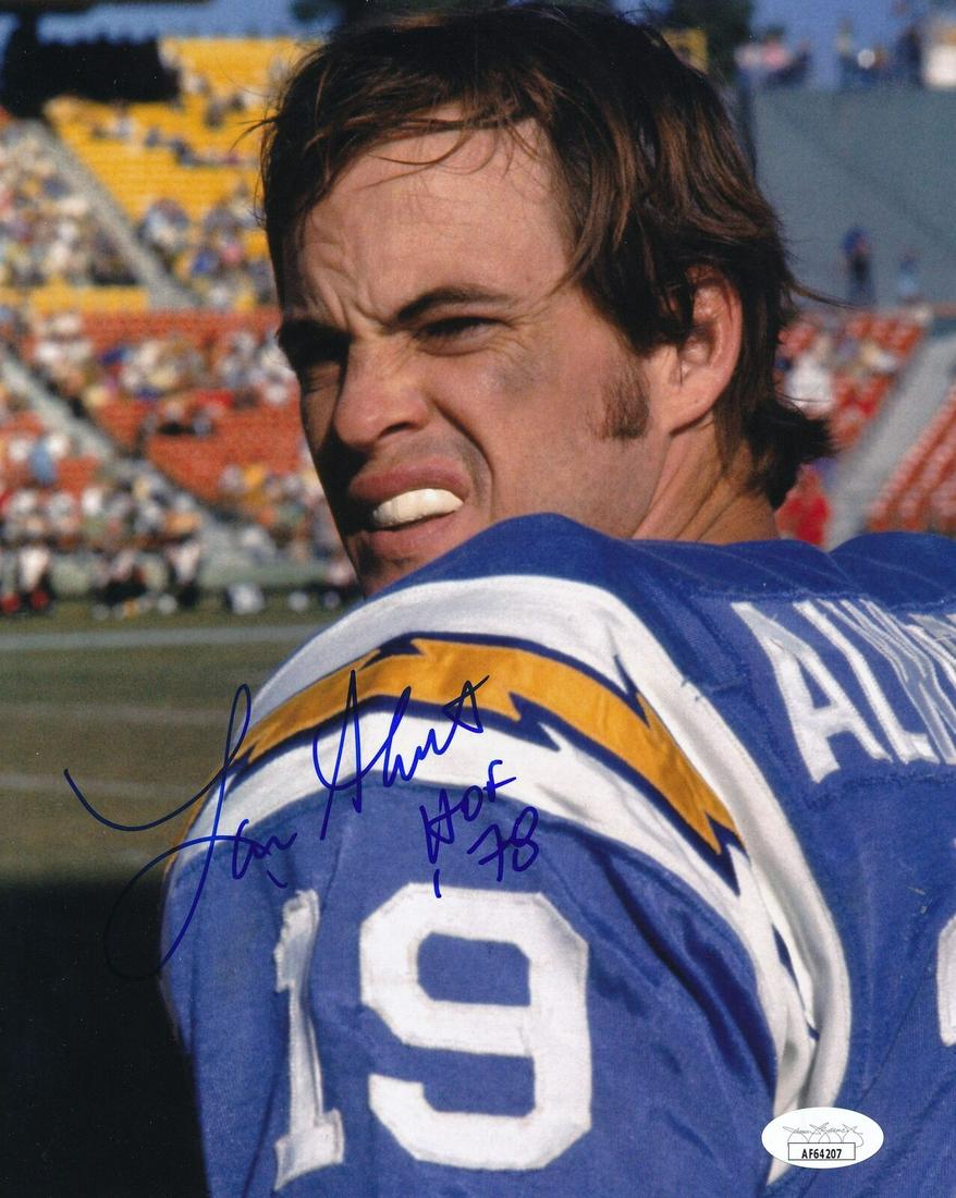 Lance Alworth HOF Autographed/Inscribed 8x10 Photo San Diego Chargers JSA: Lance Alworth HOF Autographed/Inscribed 8x10 Photo San Diego Chargers JSA Sport: Football-NFL Product: Photo Original/Reprint: Original Team: San Diego Chargers Autograph Authentication: JSA League: N