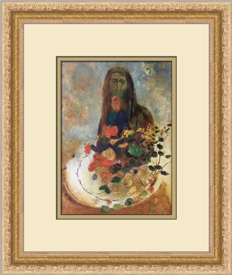 Odilon Redon Mystery Custom Framed Print: Odilon Redon Mystery Custom Framed Print Size: Medium (up to 36in.) Region Of Origin: United States Artist: Odilon Redon Production Technique: Lithography Framing: Matted & Framed Style: Realism Item