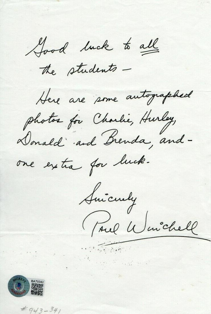 Paul Winchell Signed Autographed Personal Letter Actor Ventriloquist BAS: Paul Winchell Signed Autographed Personal Letter Actor Ventriloquist BAS Object Type: Personal Letter Industry: Television Original/Reproduction: Original Signed By: Paul Winchell Autograph Authentica