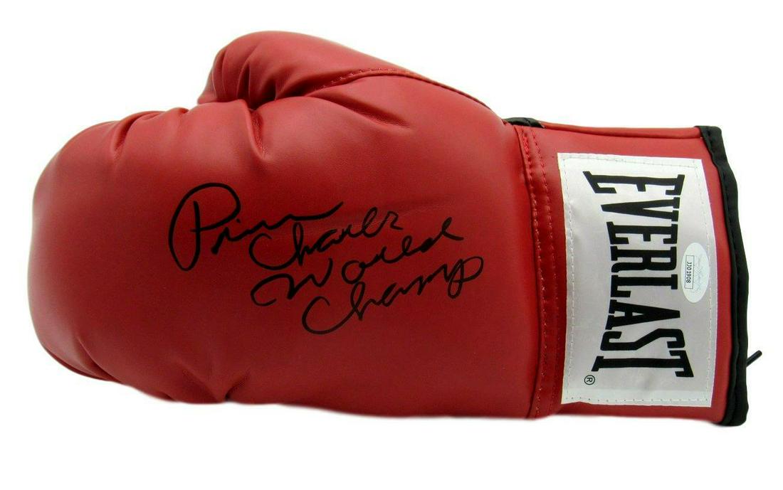 Prince Charles Boxing Signed/Inscr Everlast Red Left Boxing Glove JSA 154758: Prince Charles Boxing Signed/Inscr Everlast Red Left Boxing Glove JSA 154758 Sport: Boxing Product: Glove Original/Reprint: Original Autograph Authentication: JSA League: Boxing Pre-Owned PLEASE NOTE: