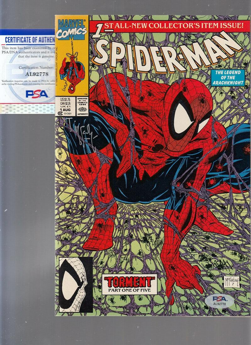 Todd McFarlane Signed 1990 Spider-Man Marvel Comic Book Autographed PSA/DNA: Todd McFarlane Signed 1990 Spider-Man Marvel Comic Book Autographed PSA/DNA Artist/Writer: Todd McFarlane Character: Spider-Man (Peter Parker) Tradition: US Comics Signed: Yes Publisher: Marvel Comics
