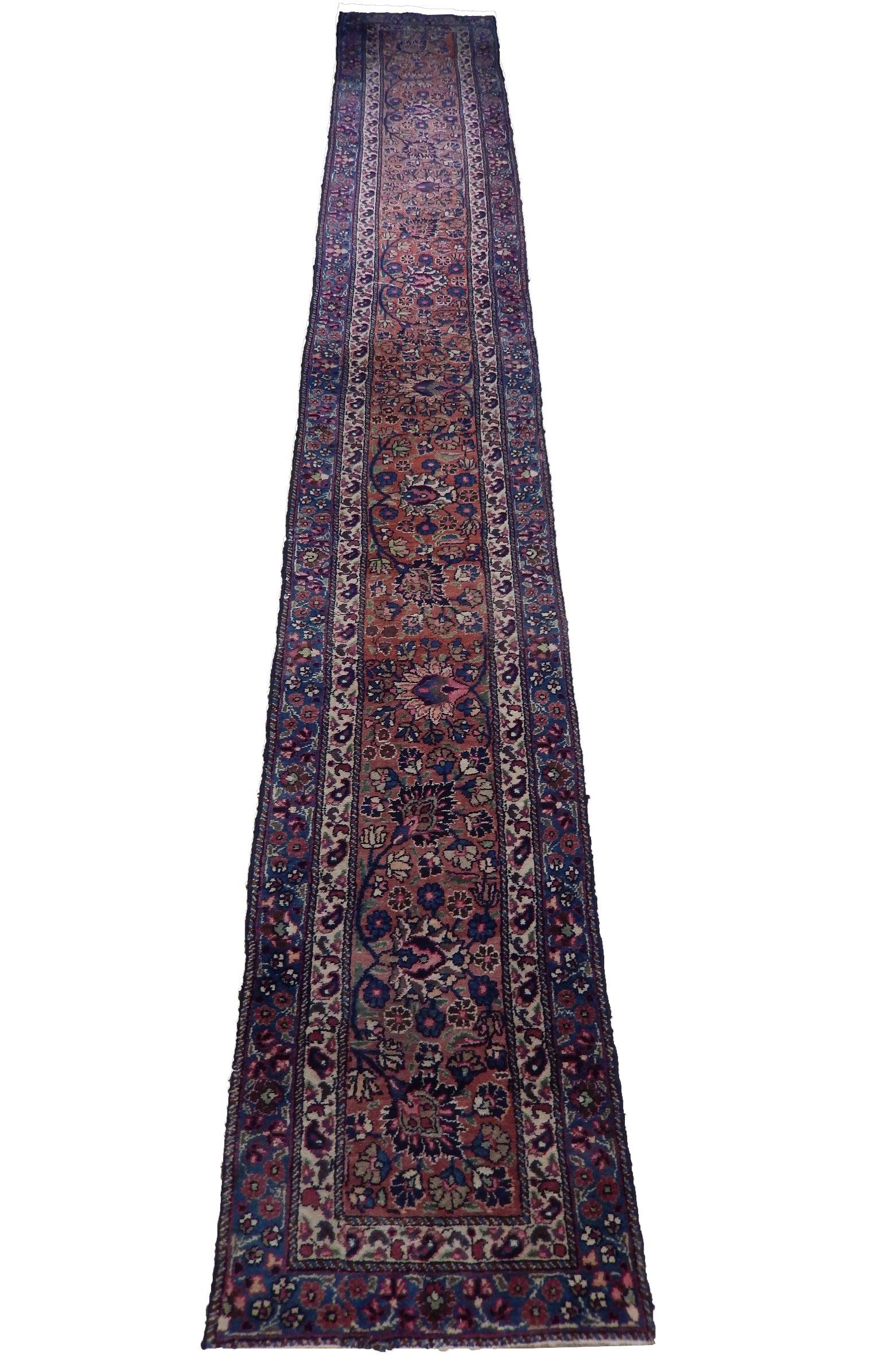 2' x 13' Rust Red Antique Persian Runner Rug 25772A: 2' x 13' Rust Red Antique Persian Runner Rug 25772A Size in Feet: Width: 2 x Length: 13 Size in Inches: Width:21 in x Length: 156 in Colors: Rust Red Weave: 100% Handmade Pile: 3/8 Wool Style: Persian