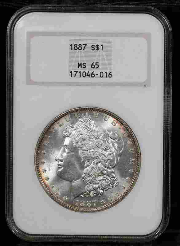 NGC 1887-p Morgan Dollar $1 Graded ms65 By NGC: NGC 1887-p Morgan Dollar $1 Graded ms65 By NGC The MYNT Guarantee: All items in this auction are guaranteed to be 100% authentic. At Your Service: At MYNT, our Customer Support Specialists (supp