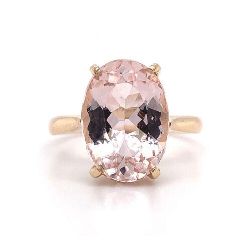 5.21ct Yellow Gold Oval Genuine Natural Morganite Solitaire Ring: 5.21ct Yellow Gold Oval Genuine Natural Morganite Solitaire Ring (#J5791) All of our jewelry is guaranteed authentic by our graduate gemologist of the gemological institute of america (gia). 5. 21ct y