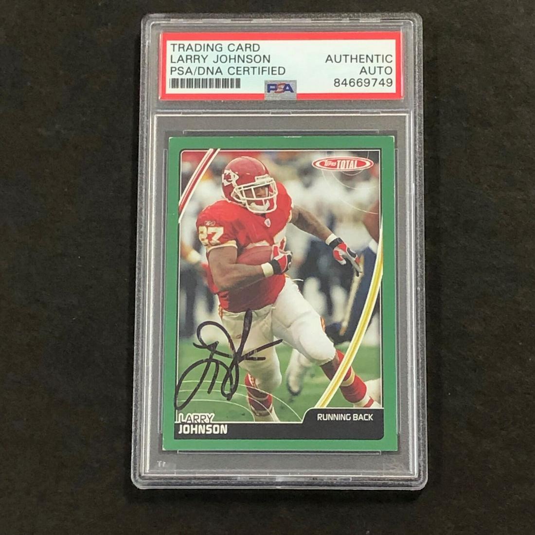 2007 Topps Total #308 Larry Johnson signed Card Slabbed PSA/DNA Kansas City Chie: 2007 Topps Total #308 Larry Johnson signed Card Slabbed PSA/DNA Kansas City Chie Graded: No Sport: Aikido Pre-Owned PLEASE NOTE: Framed Large or heavy Items do not have shipping costs included. The ex