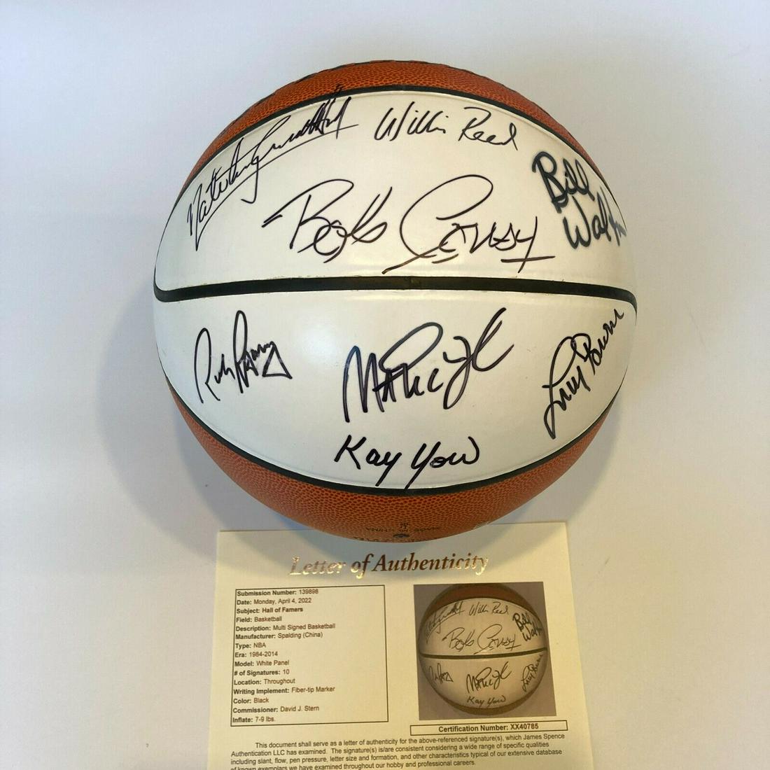 Magic Johnson Hall Of Fame Induction Class Of 2002 Multi Signed Basketball JSA: Magic Johnson Hall Of Fame Induction Class Of 2002 Multi Signed Basketball JSA Product: Ball Sport: Basketball-NBA Autograph Authentication: James Spence Authentication (JSA) Original/Reprint: Origina