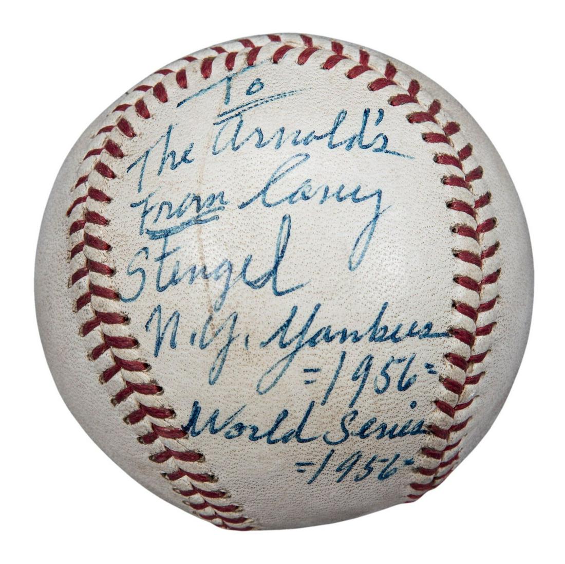 Beautiful Casey Stengel Single Signed Baseball From 1956 World Series Beckett: Beautiful Casey Stengel Single Signed Baseball From 1956 World Series Beckett Autograph Authentication: Beckett Product: Ball Original/Reprint: Original Sport: Baseball-MLB Pre-Owned PLEASE NOTE: Fram