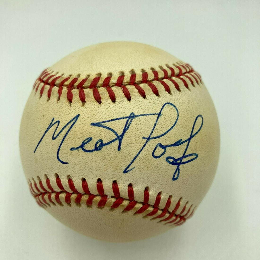 Meat Loaf Signed American League Baseball Singer Beckett COA Marvin Lee Aday: Meat Loaf Signed American League Baseball Singer Beckett COA Marvin Lee Aday Autograph Authentication: Beckett Industry: Music Original/Reproduction: Original Pre-Owned PLEASE NOTE: Framed Large or he
