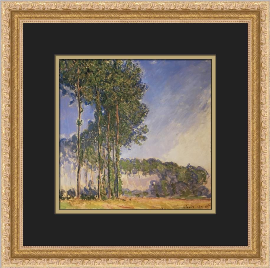 Claude Monet Poplars Custom Framed Print: Claude Monet Poplars Custom Framed Print Size: Medium Region Of Origin: United States Artist: Claude Monet Production Technique: Offset Lithograph Framing: Matted & Framed Style: Impressionism Item He