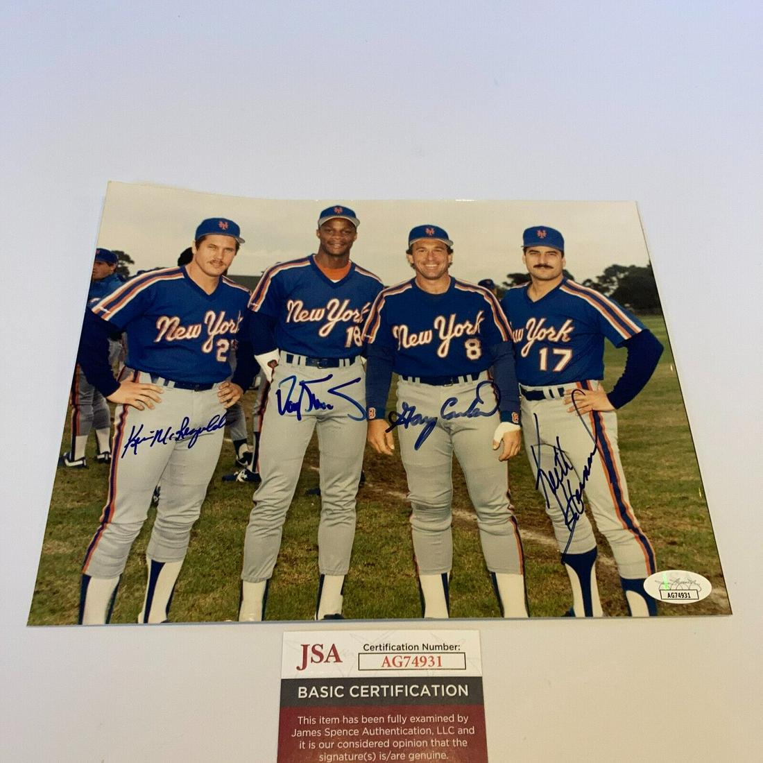 Gary Carter Keith Hernandez Darryl Strawberry 1986 Mets Signed Photo JSA COA: Gary Carter Keith Hernandez Darryl Strawberry 1986 Mets Signed Photo JSA COA Sport: Baseball-MLB Original/Reprint: Original Autograph Authentication: James Spence Authentication (JSA) Product: Photo P