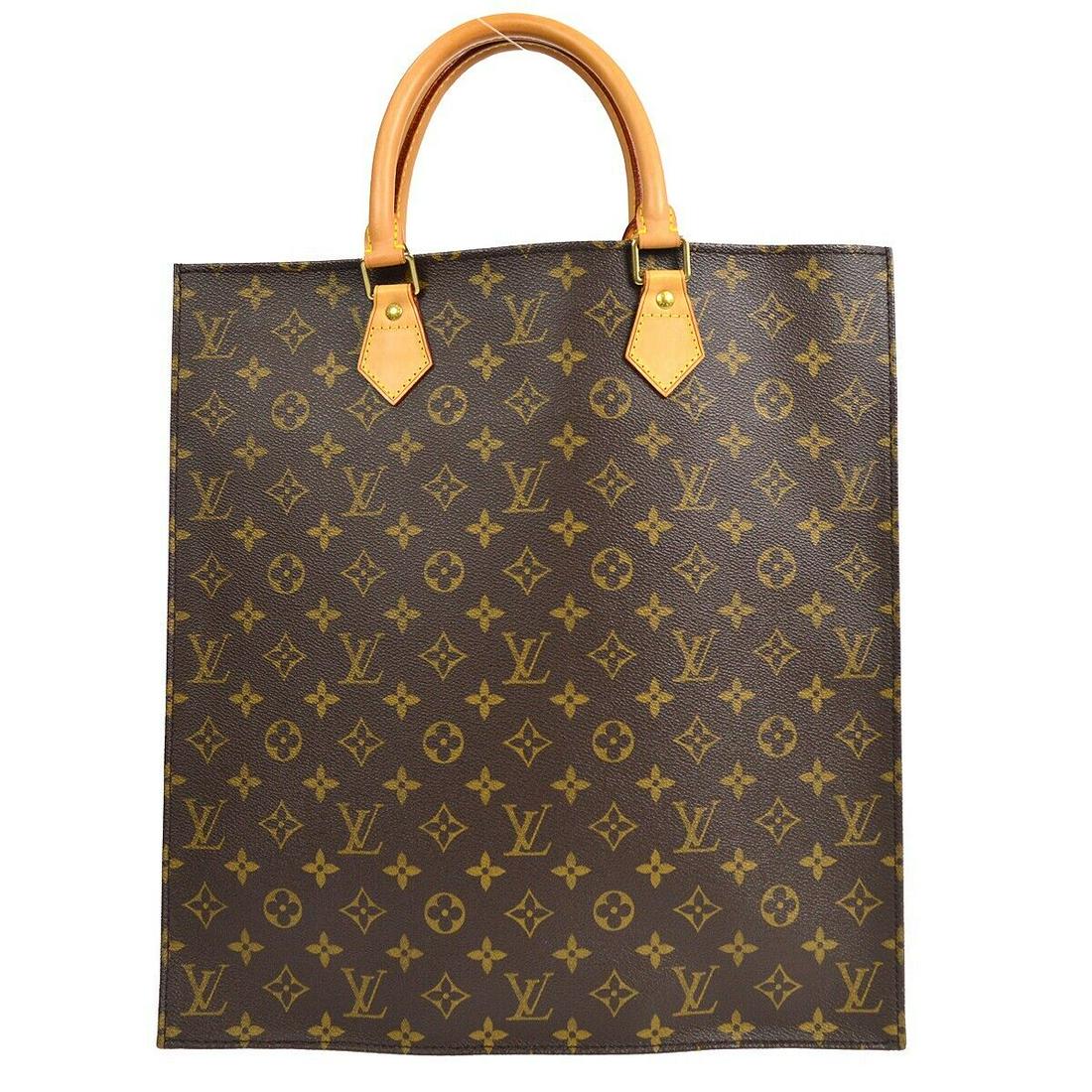 LOUIS VUITTON SAC PLAT HAND TOTE BAG PURSE MONOGRAM CANVAS M51140 MI0095: LOUIS VUITTON SAC PLAT HAND TOTE BAG PURSE MONOGRAM CANVAS M51140 MI0095 Bag Width: 14.2 Pattern: Monogram Bag Height: 15.0 Closure: Open Size: Medium Handle Style: Double Handles Lining Material: Lea