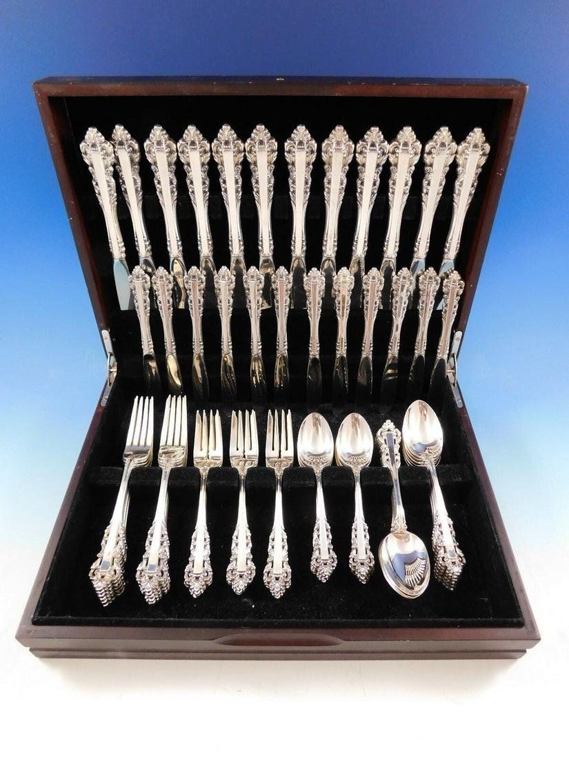 Medici New by Gorham Sterling Silver Flatware Set Service 72 Pieces Place Size: Medici New by Gorham Sterling Silver Flatware Set Service 72 Pieces Place Size Place size medici new by gorham sterling silver flatware set, 72 pieces. This set includes: 12 place knives, 9 1/8"12 pla