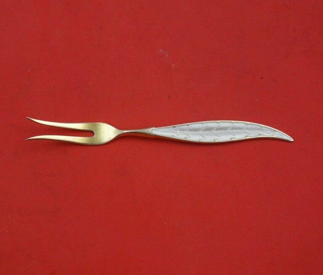 Michelsen Sterling Silver Lemon Fork 2-Tine Vermeil Enameled 4 1/4" Heirloom: Michelsen Sterling Silver Lemon Fork 2-Tine Vermeil Enameled 4 1/4" Heirloom Michelsensterling silver lemon fork 2-tine with vermeil and enamel 4 1/4" by michelsen. It is not monogrammed and is in goo