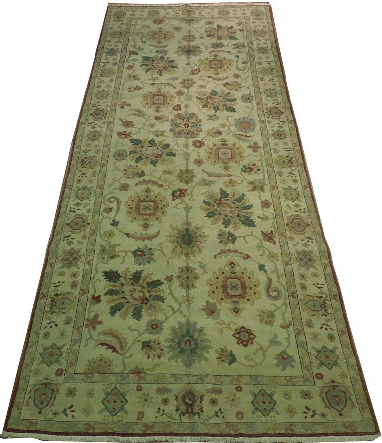 6' x 15' Ivory Gallery size Runner 16731 B: 6' x 15' Ivory Gallery size Runner 16731 B Size in Feet: Width: 6 x Length: 15 Size in Inches: Width:72 in x Length: 180 in Colors: Ivory Green Weave: 100% Handmade Pile: 3/8 Wool Style: Indian Origin