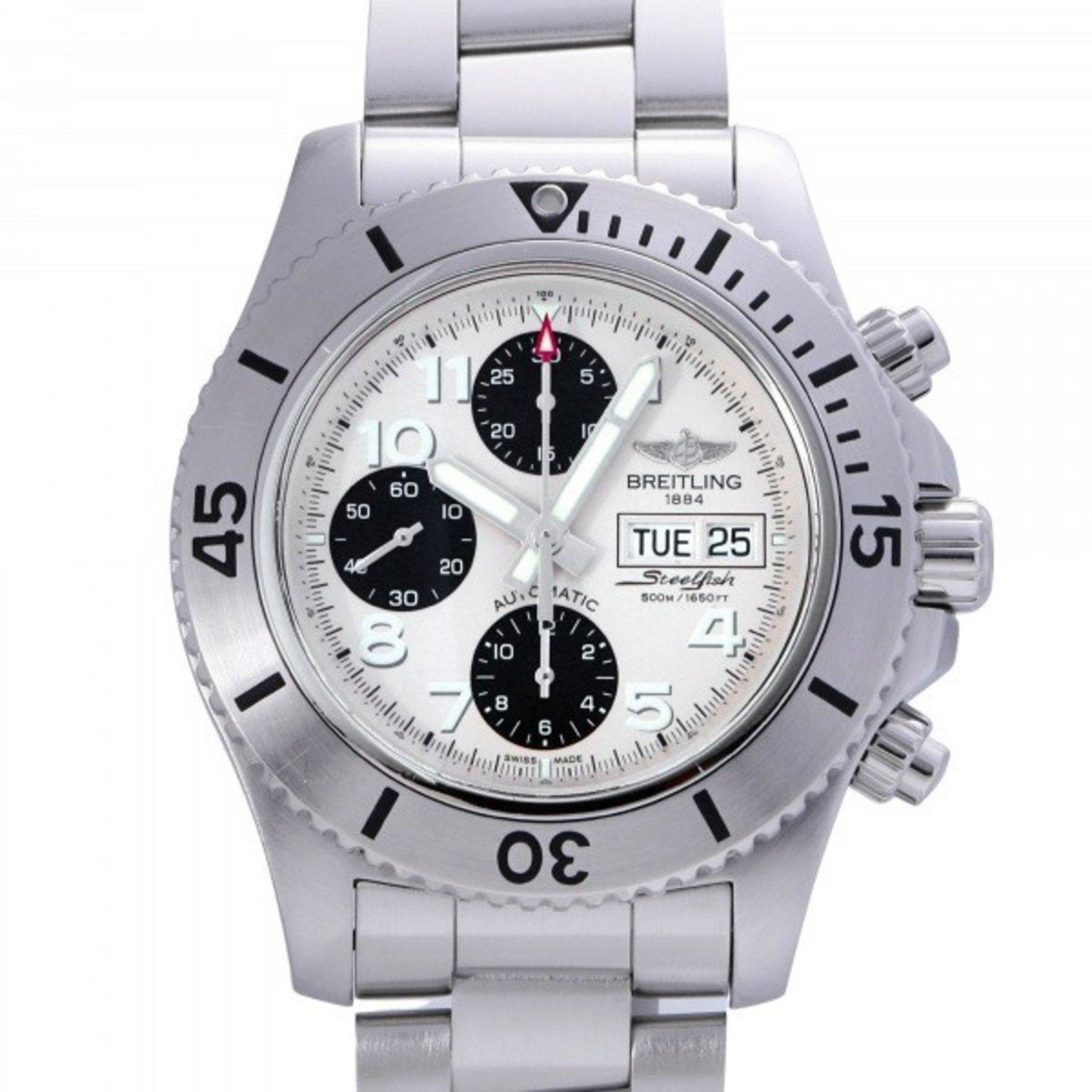 Breitling BREITLING Super Ocean Chronograph Steelfish A141G82PSS Ivory Dial Watch Men's: Breitling BREITLING Super Ocean Chronograph Steelfish A141G82PSS Ivory Dial Watch Men's Brand: Breitling Line: Superocean Type: Wristwatch Gender: Men Material (Case): Stainless steel Material (Band):