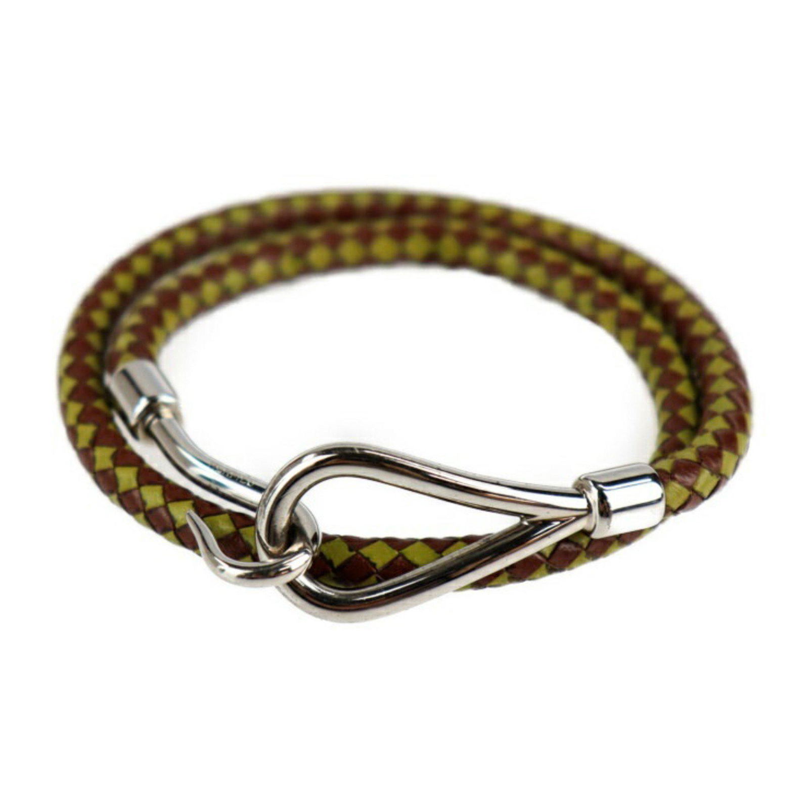 HERMES Hermes bracelet leather green brown jumbo choker braided: HERMES Hermes bracelet leather green brown jumbo choker braided Brand: Hermes Line: Jumbo Type: Charm bracelet Style: Fashion Gender: Men Women Unisex Material: Leather Color: Black Brown Green Length