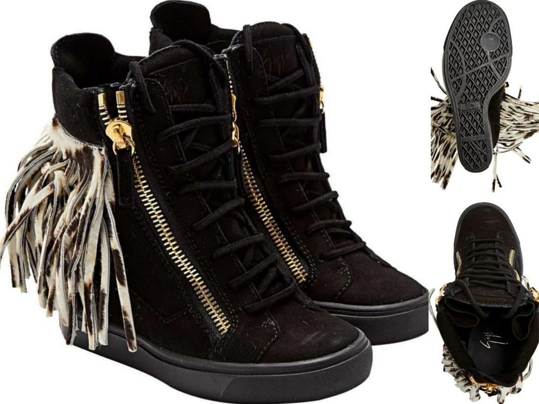 Giuseppe Zanotti Lorenz Fringe Wedge Sneakers Trainers High Top