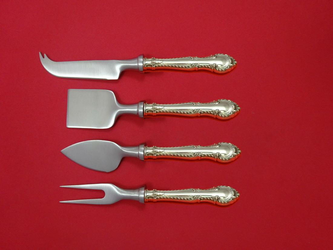English Gadroon by Gorham Sterling Silver Cheese Serving Set 4pc HHWS Custom: English Gadroon by Gorham Sterling Silver Cheese Serving Set 4pc HHWS Custom English gadroon by gorhamsterling silver hollow handle with stainless implement custom made cheese serving set 4-piece whic